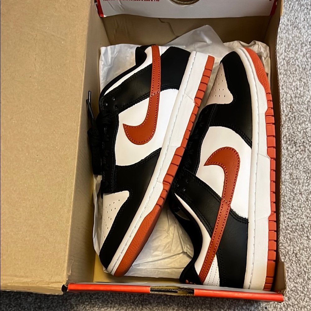 Nike Black and Orange Dunks